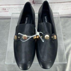 Kensie Black Reed PU Upper Flat Loafers‎ Sz 8.5